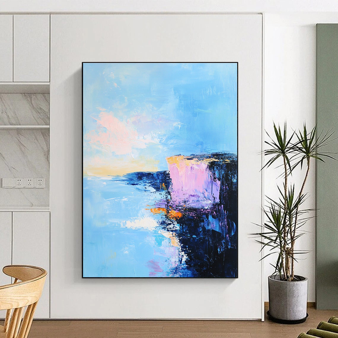 Coastal Cliffs at Sunset Abstract Painting for Luxury - Styled Residences GAB1076