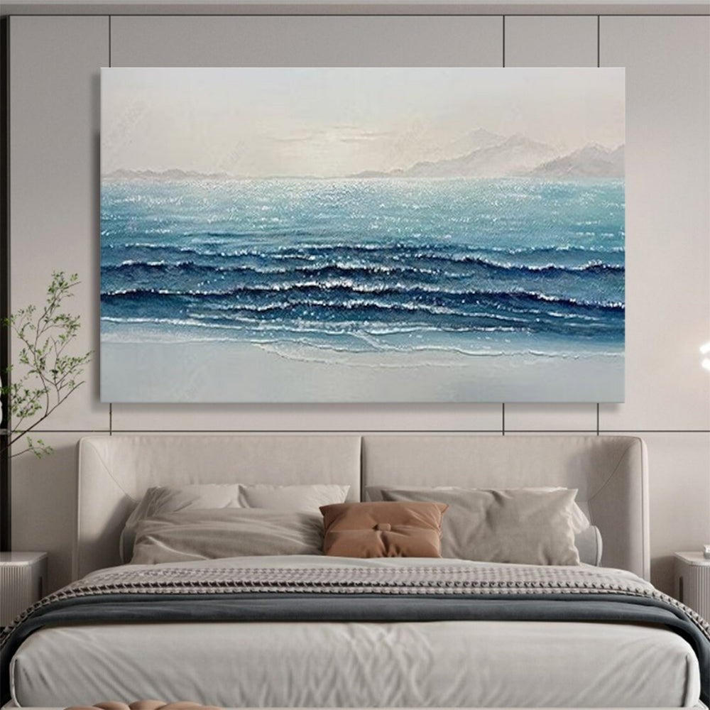 Sparkling Sea Abstract Painting for Nautical - Themed Offices YHT185