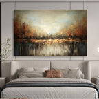 Autumn Forest Reflection Abstract Painting for Seasonal Spaces YHT059