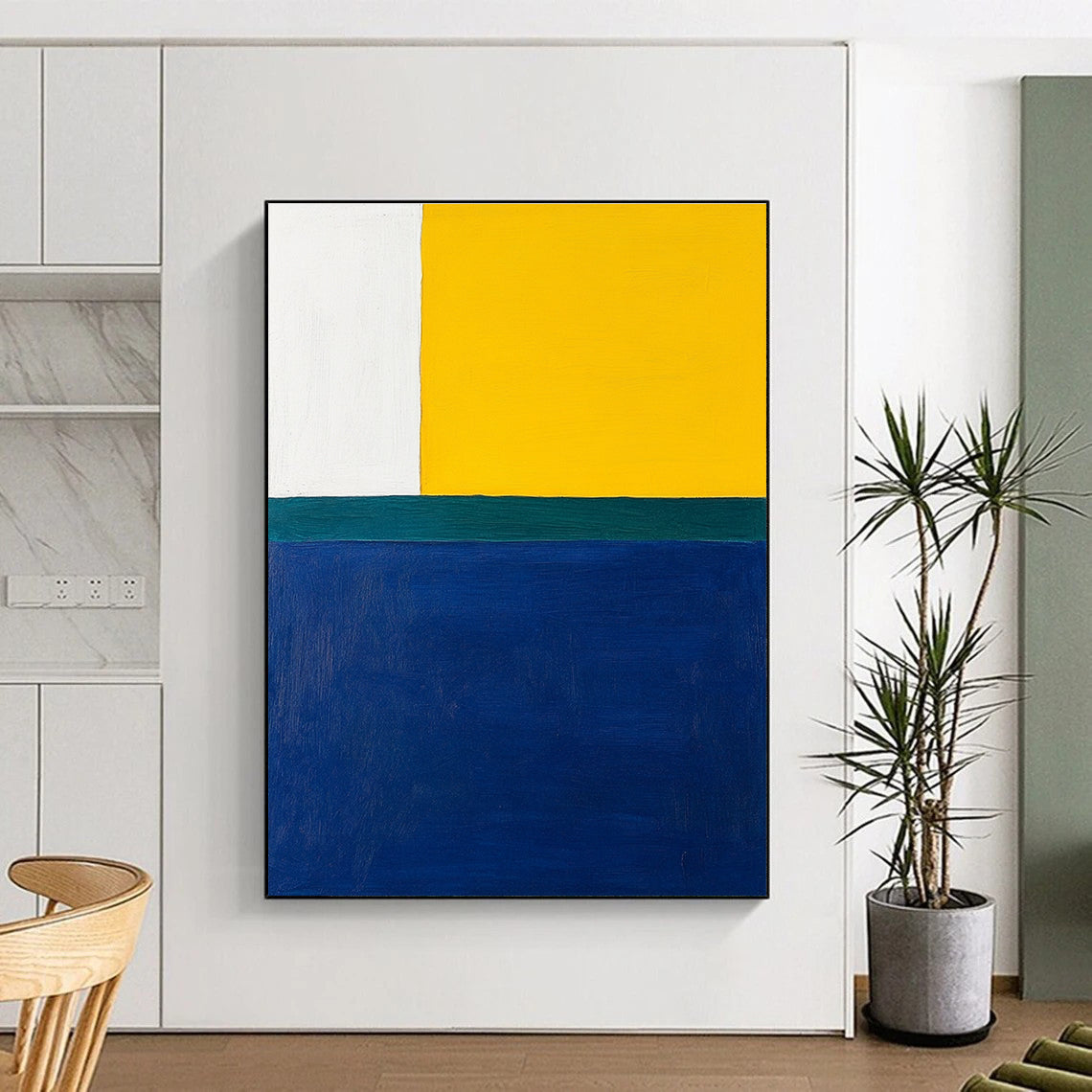 Bold Color Block Composition Abstract Painting with Vibrant Energy WINK164