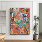 Vibrant Colorful Abstract Mosaic Painting for Lively Interiors HENG291