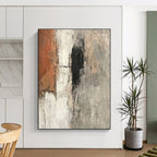 Neutral Textured Abstract Painting with Understated Complexity WINK586