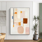 Soft Pastel Shapes Abstract Painting for Serene Interiors GAB0687