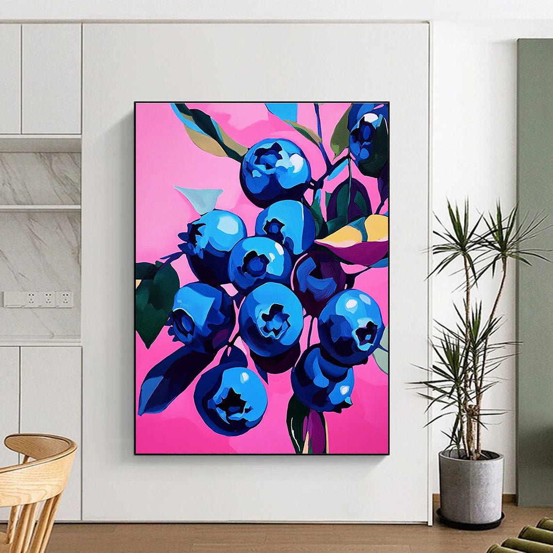 Blueberries on Pink - Pop Art Still Life GAB0387
