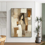 Cubist Figure in Neutrals - Modern Abstract Figurative Art GAB0445