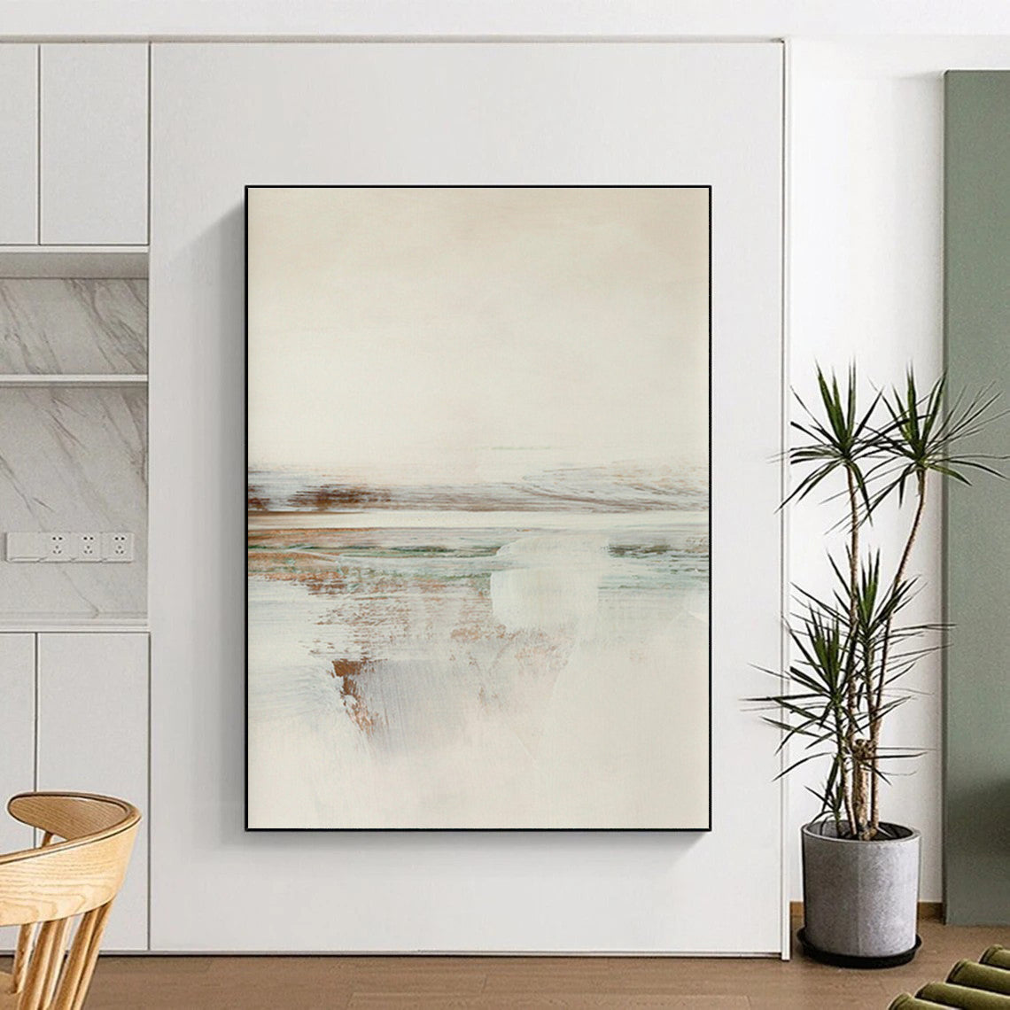 Delicate Soft - Toned Abstract Landscape for Subtle Decor HENG225
