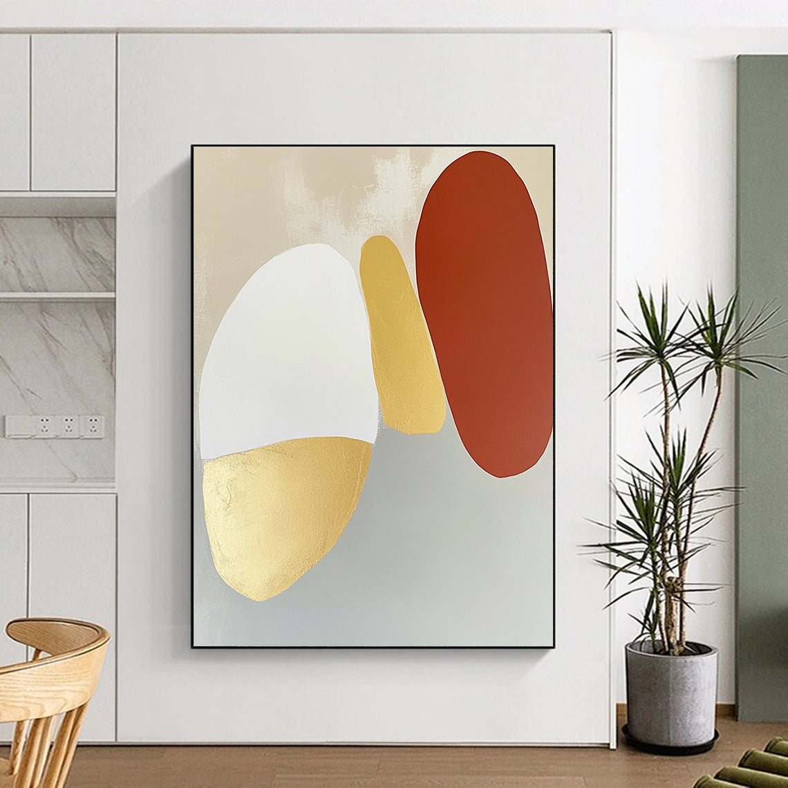 Color - Block Abstract Painting with Metallic Accents WINK874