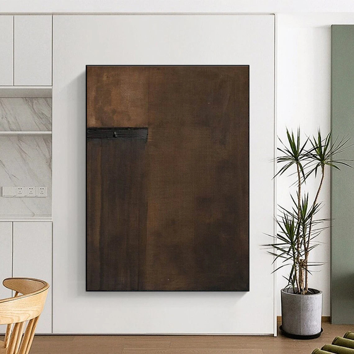 Minimalist Brown Abstract Painting for Contemporary Art Galleries HENG512