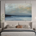 Misty Sea at Dusk Ethereal Abstract Painting for Serene Spaces YHT021