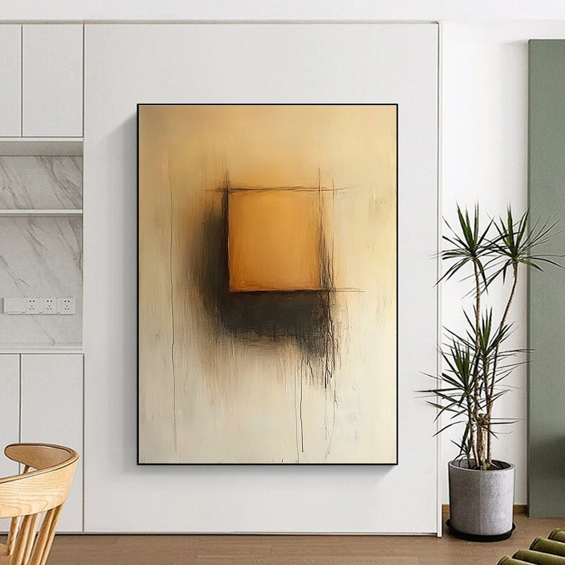 Subtle Square Gradient Abstract Painting with Gentle Transitions WINK235