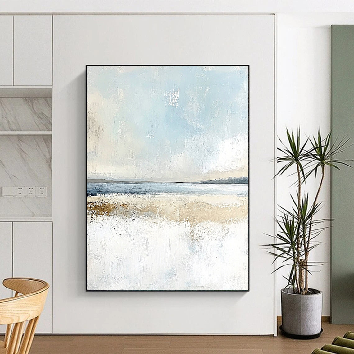 Coastal Serenity Abstract - Calming Seaside Abstract Painting GAB0480