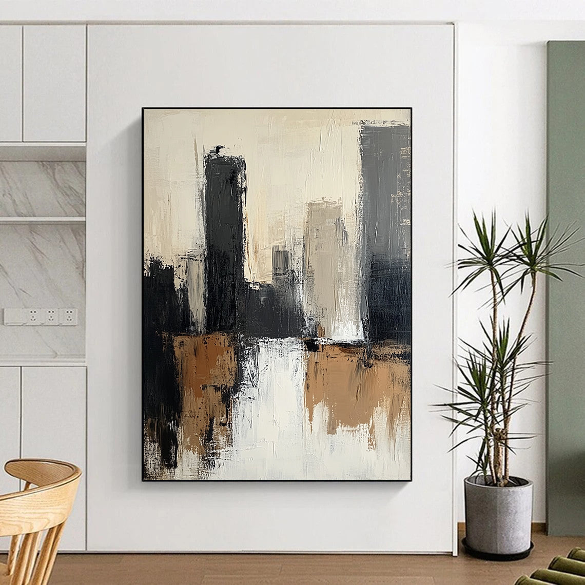 Cityscape Abstract Painting with Urban Mystery WINK489