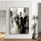 Silhouette on Precipice Abstract Painting for Bold Statements GAB0691
