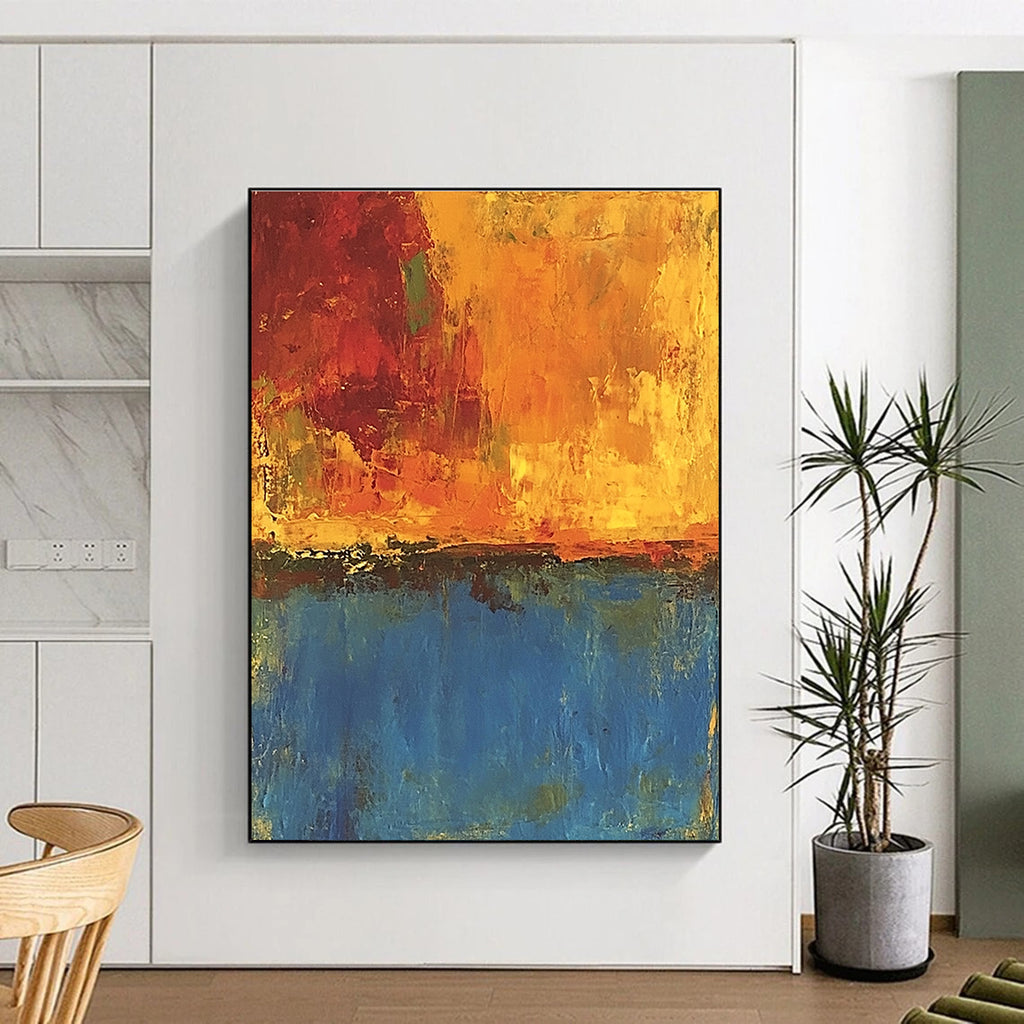 Warm and Cool Tones Abstract Painting with Dynamic Balance WINK795