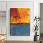 Warm and Cool Tones Abstract Painting with Dynamic Balance WINK795