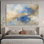 Soft Blue - Beige Abstract Landscape - Inspired Painting ABS181