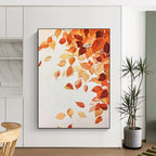 Autumn Leaves in Flight Delicate Seasonal Abstract Painting GAB0277