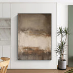 Earth - Toned Minimalist Abstract Painting for Serene Home Offices HENG441