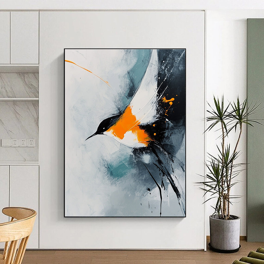 Abstract Bird in Flight Painting for Nature - Inspired Bedrooms GAB1132