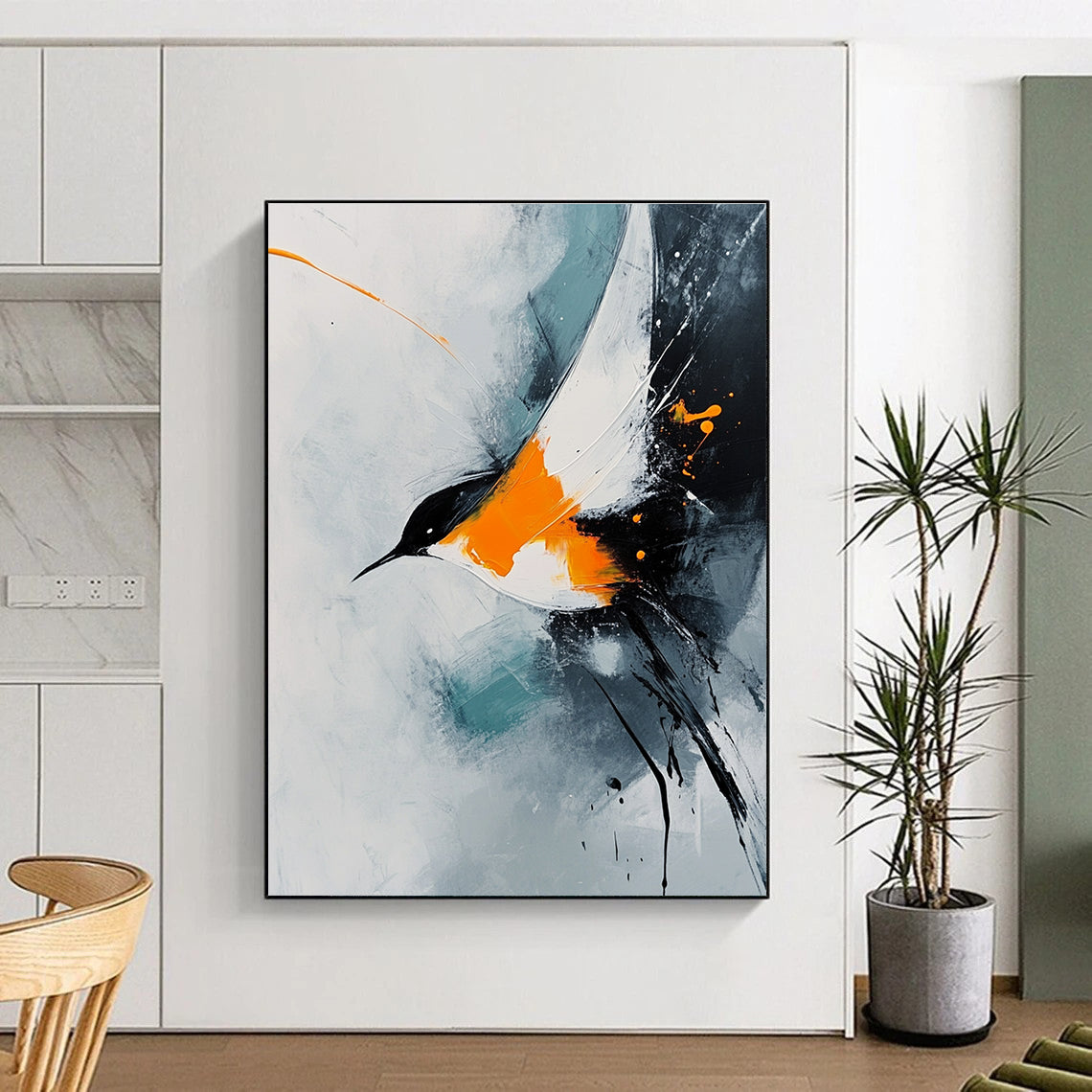 Abstract Bird in Flight Painting for Nature - Inspired Bedrooms GAB1132