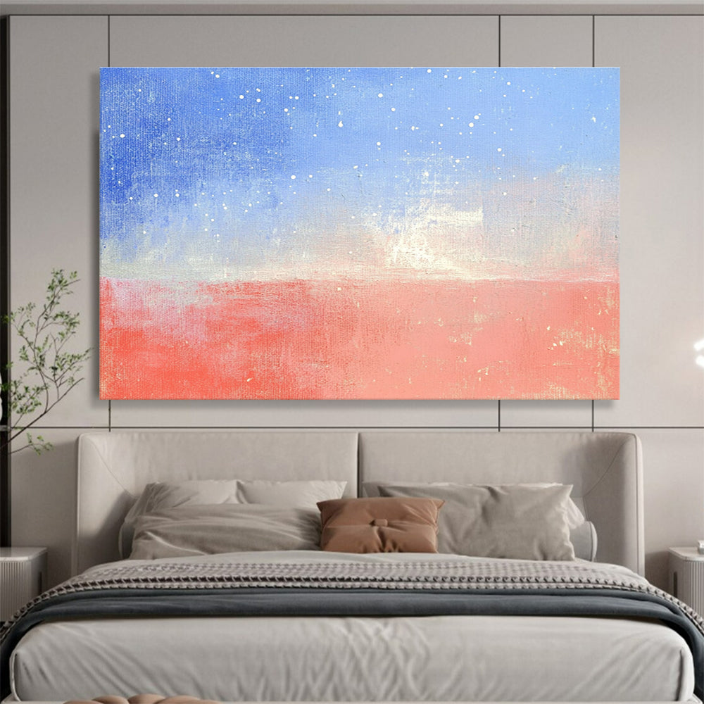 Starry Sky and Sea Abstract Painting with Serene, Celestial Ambiance ABS524