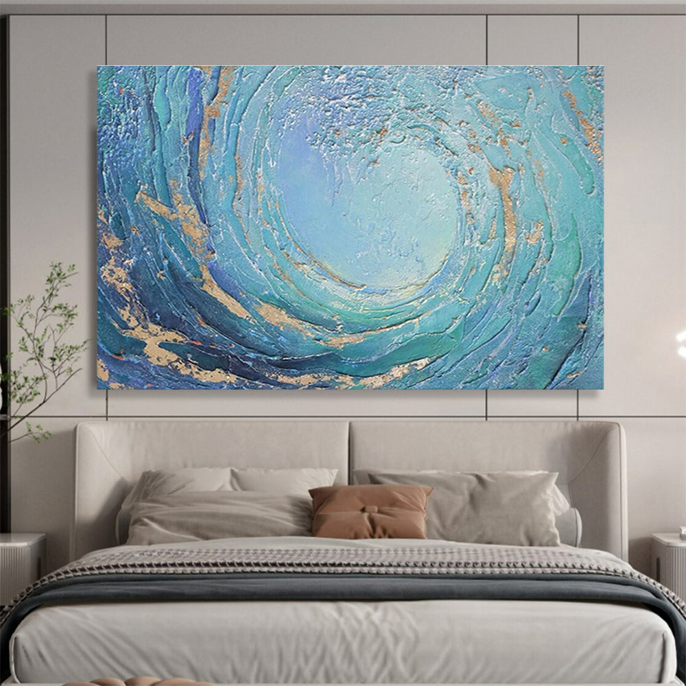 Swirling Sea Abstract Painting for Nautical - Themed Bars YHT256