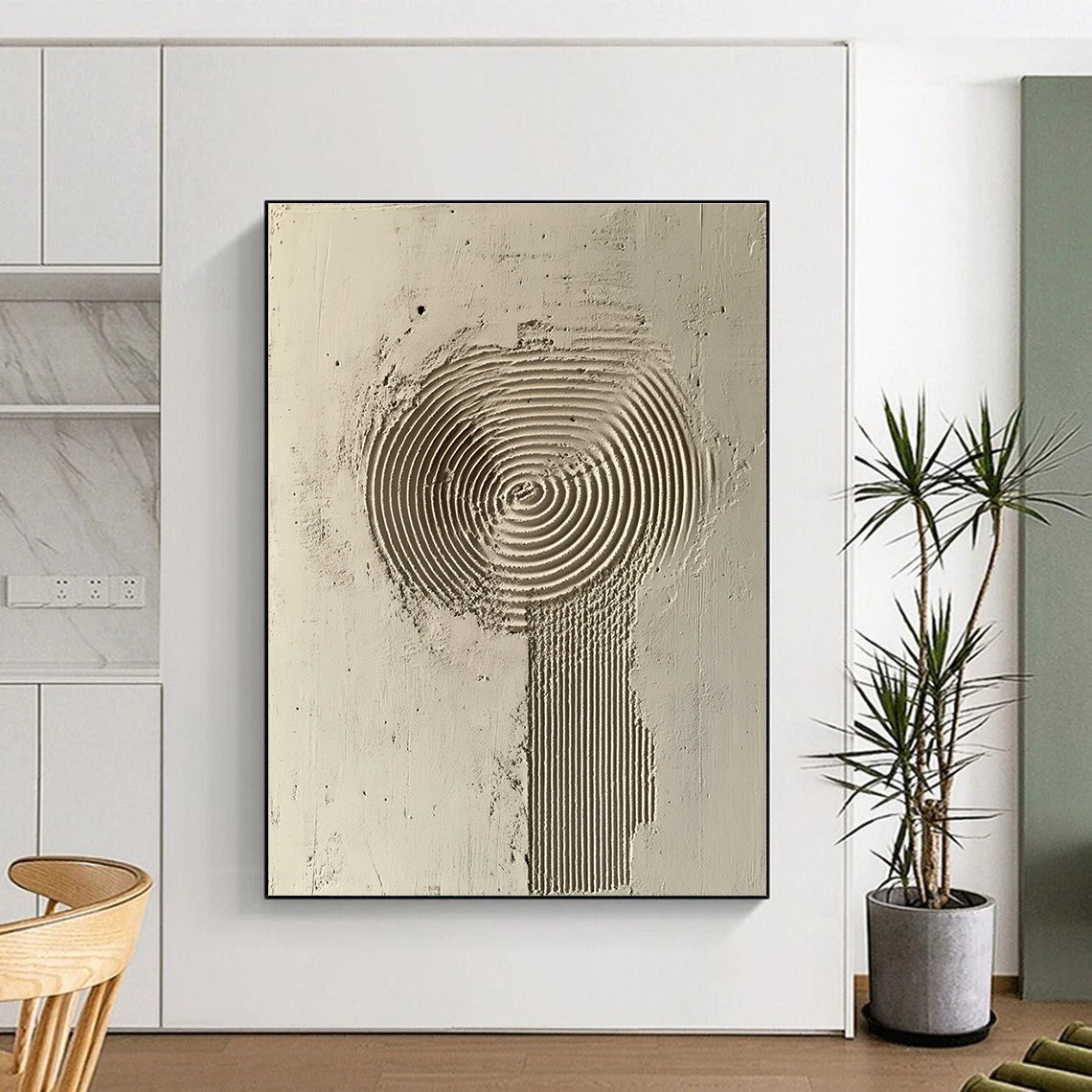 Textured Circles and Lines Abstract Painting for Contemporary Art Galleries GAB1346