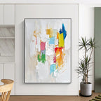 Colorful Patchwork Abstract Painting with Joyful Diversity WINK479