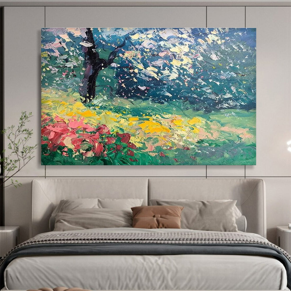 Garden Blossom Abstract Painting for Botanical Garden Cafes YHT464