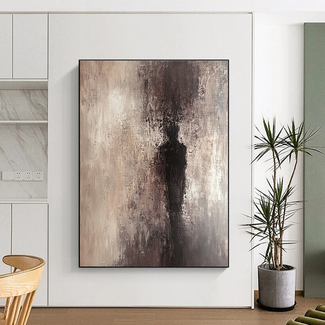 Shadowy Figure Abstract - Mysterious Abstract Painting GAB0645