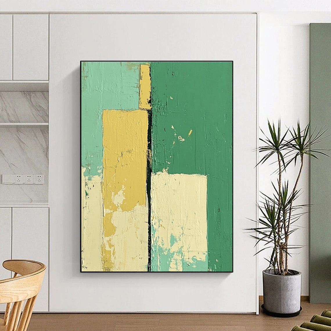 Geometric Color Blocks Abstract Painting of Playful Shapes GAB0139