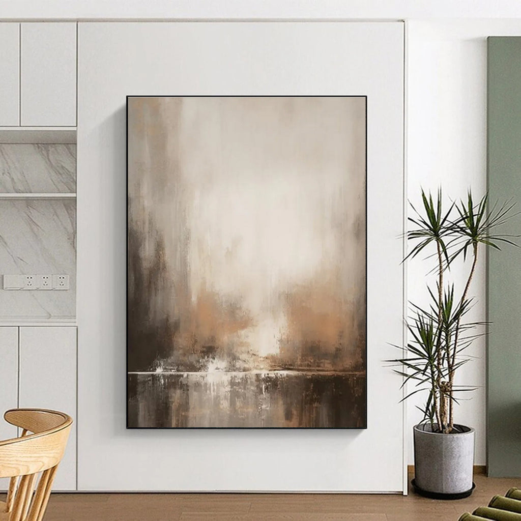 Muted Landscape Abstract Painting for Serene Waiting Rooms HENG455