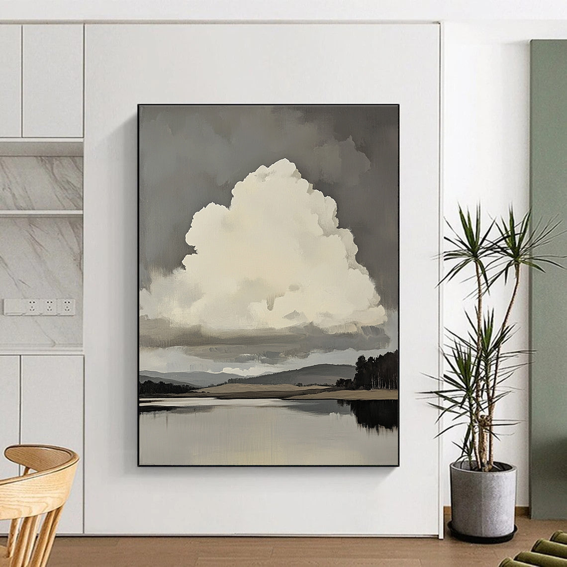 Dramatic Cloud Landscape Abstract Painting for Nature - Inspired Corporate Offices GAB1276
