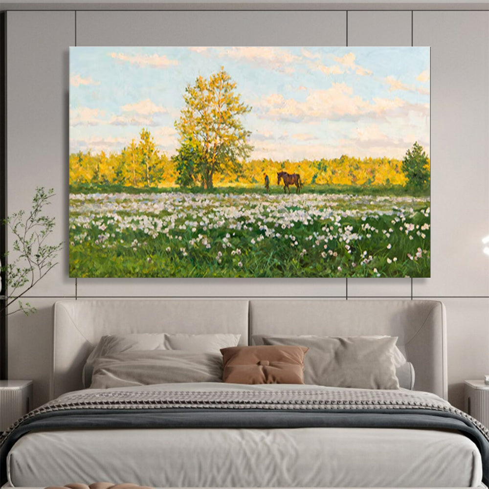Summer Meadow Abstract Painting for Outdoor - Themed Cafes YHT216
