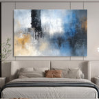 Subtle Gray - Blue Textural Abstract Painting ABS193