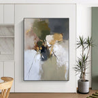 Green Gold Gray Abstract Painting with Natural Elegance WINK465