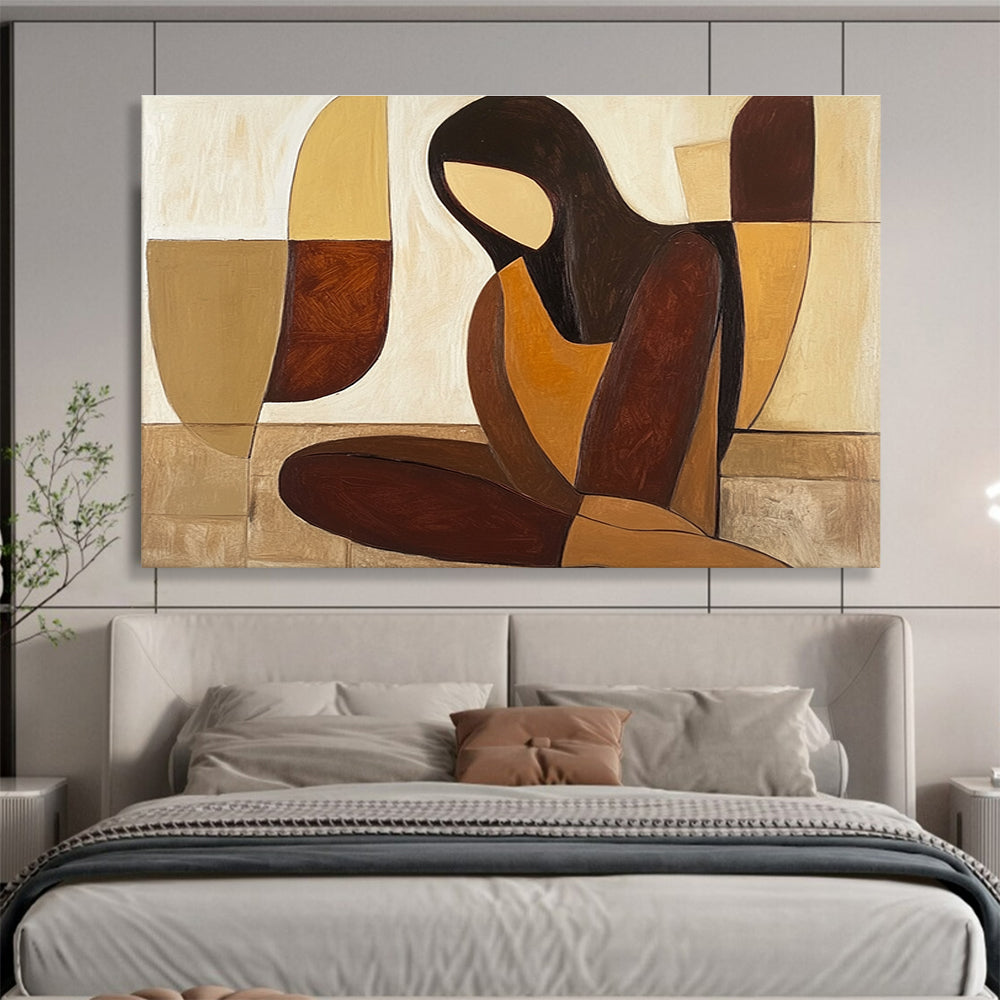 Geometric Figure Abstract Painting with Simplified, Serene Forms ABS496
