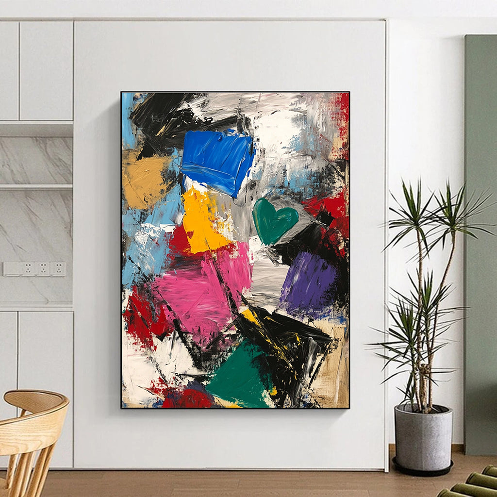 Vibrant Color Block Abstract Painting for Creative Studios GAB1035
