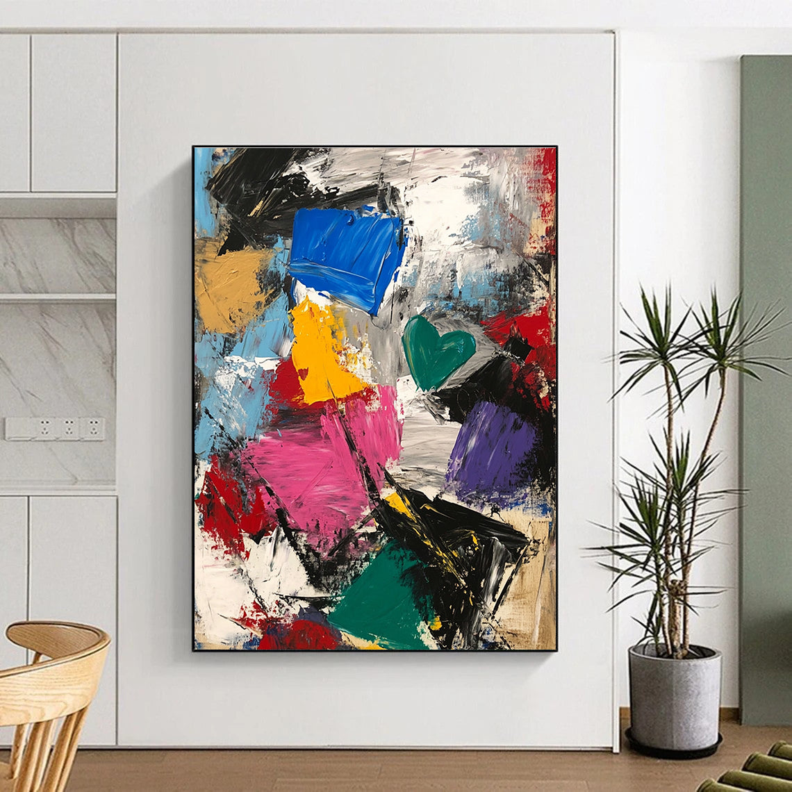 Vibrant Color Block Abstract Painting for Creative Studios GAB1035