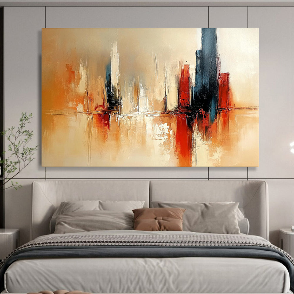 Cityscape Abstract Painting with Warm and Cool Tones ABS257