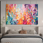 Colorful Impasto Abstract Painting for Vibrant Cafes YHT158