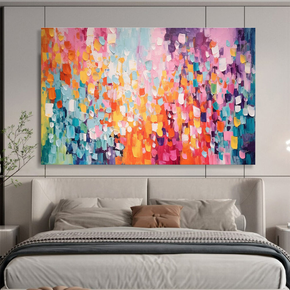 Colorful Impasto Abstract Painting for Vibrant Cafes YHT158