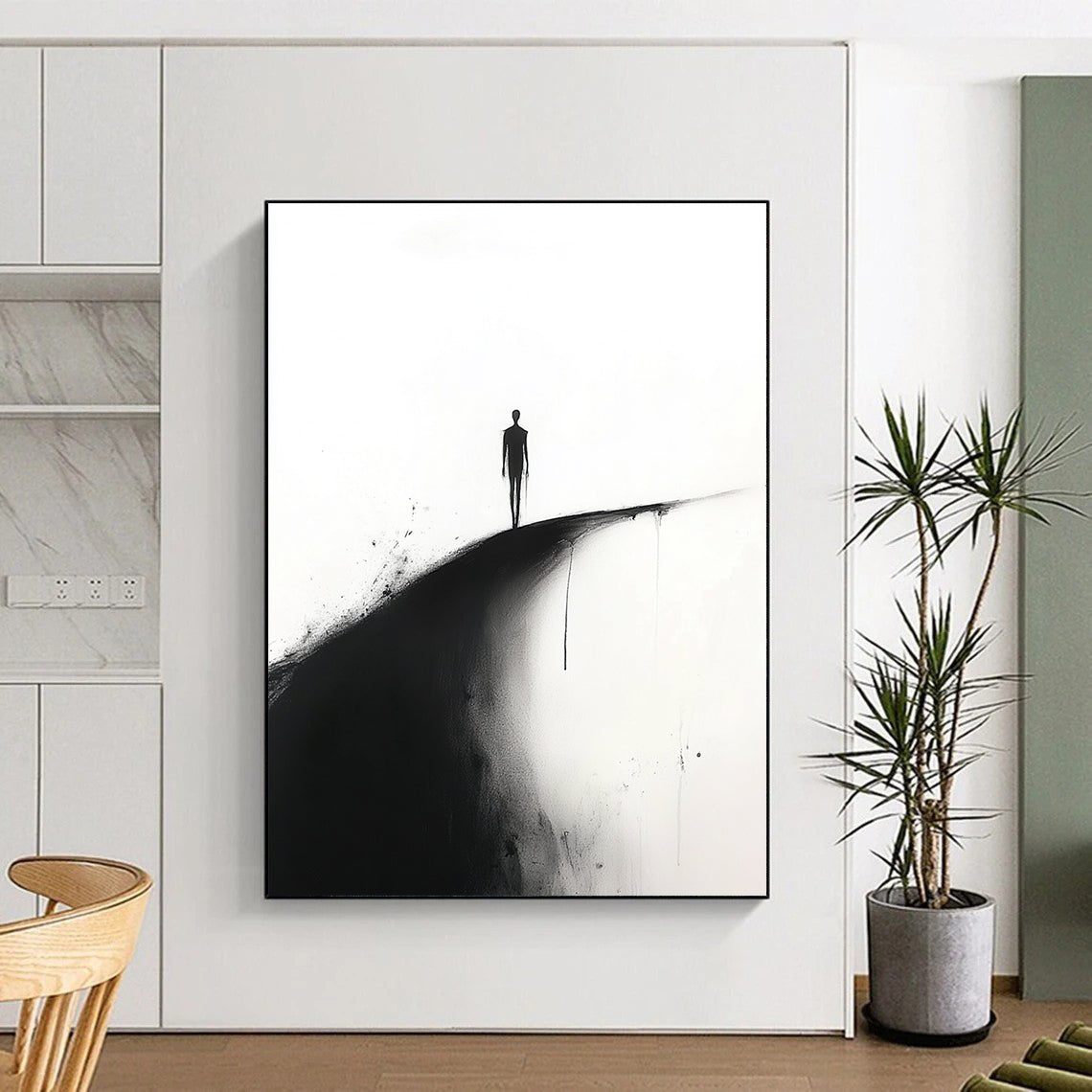 Silhouette on a Hill Abstract Painting for Thoughtful Study Spaces GAB1373