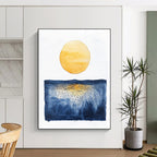 Sun and Sea Dot - Patterned Abstract Painting for Coastal - Themed Balconies GAB0990