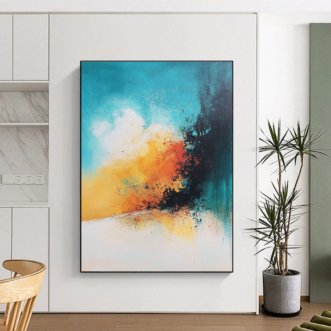 Colorful Abstract Burst Painting for Creative Workspaces GAB1116
