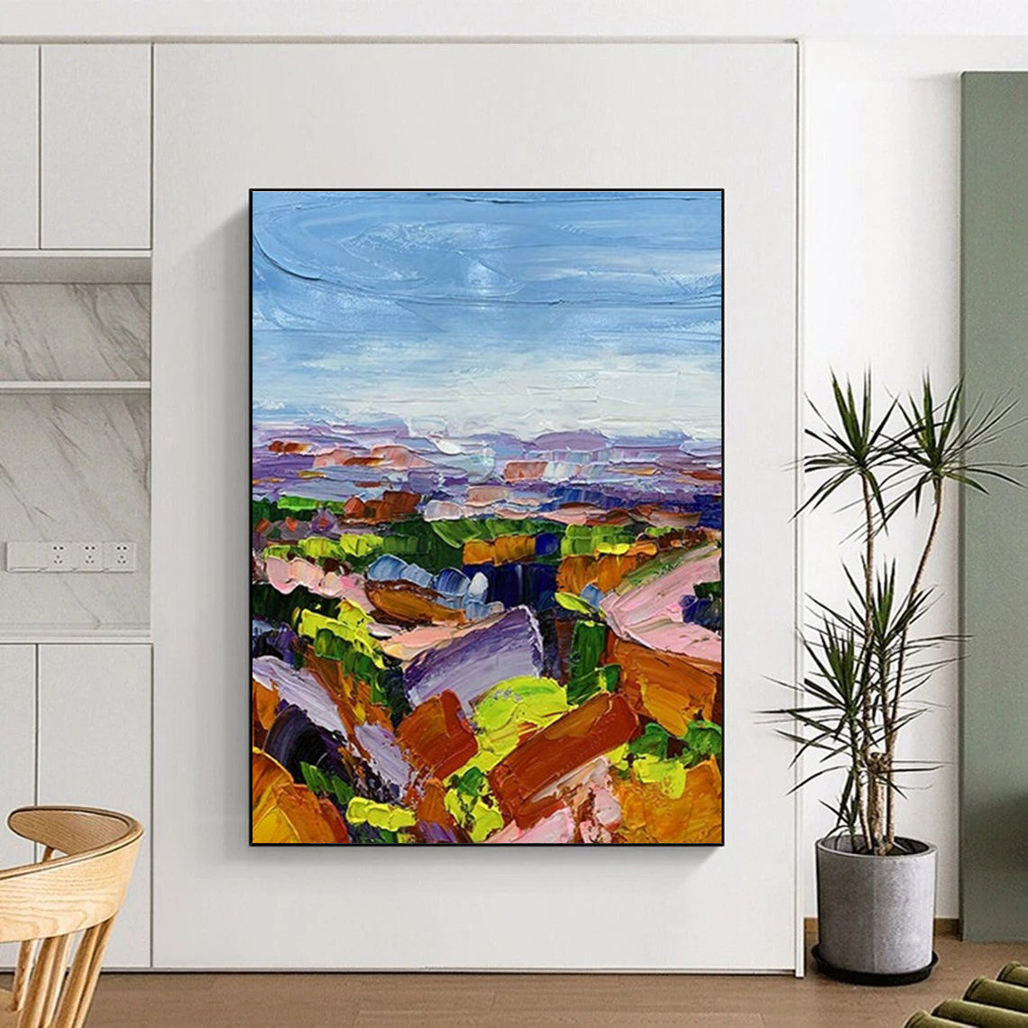 Vivid Colorful Landscape Impasto Painting for Nature - Inspired Spaces HENG276