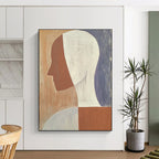 Geometric Head Minimalist Abstract Painting for Modern Interiors GAB1416