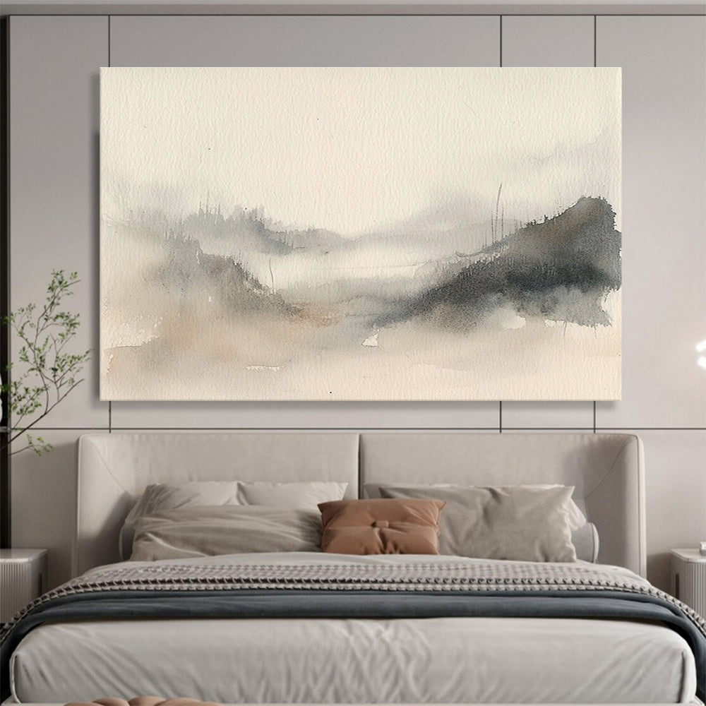 Ink - Washed Mountain Mist Abstract Painting ABS140