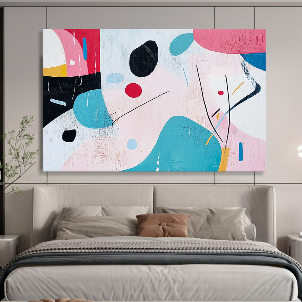 Playful Shape with Pastel and Bold Colors Abstract Painting ABS346