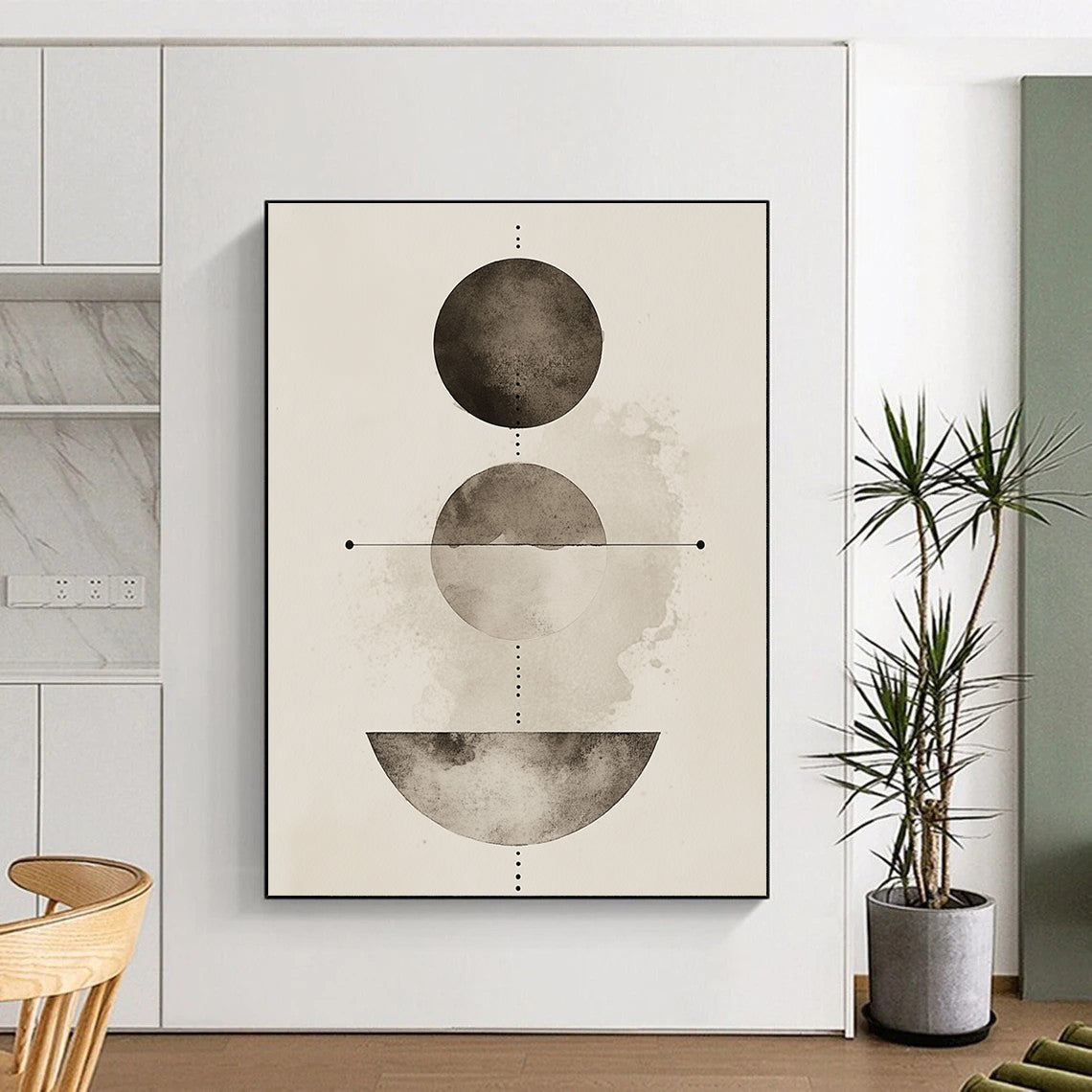Abstract Circles Mysterious Abstract Painting for Thought - Provoking Spaces GAB1507
